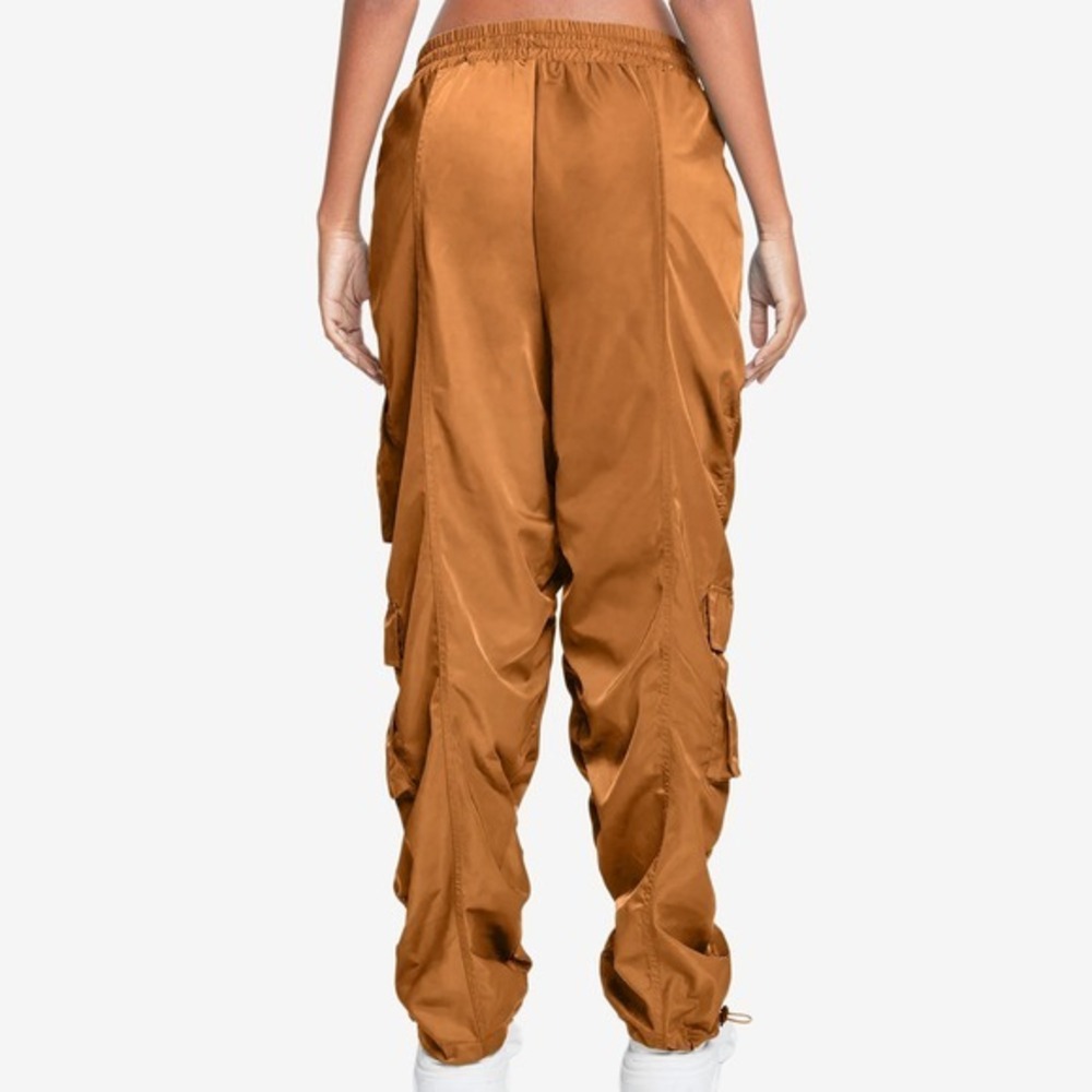 YMI Ruched Cargo Joggers Size M Copper Brown Pull On‎ Baggy Pants - Picture 5 of 5